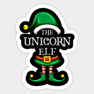 The Unicorn Elf Matching Family Christmas Pajama Sticker